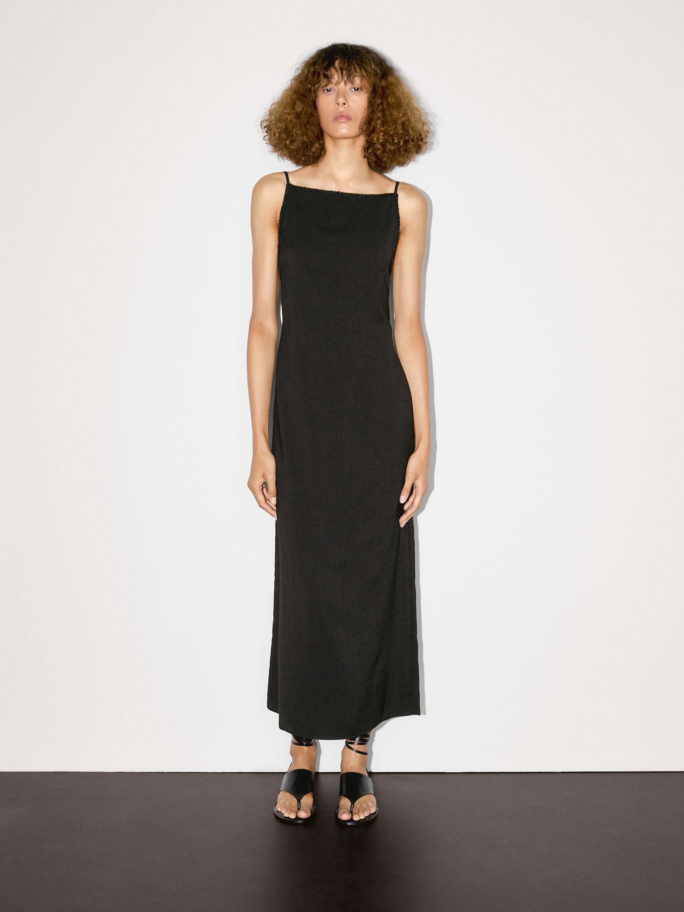 Long dress with rhinestone detail